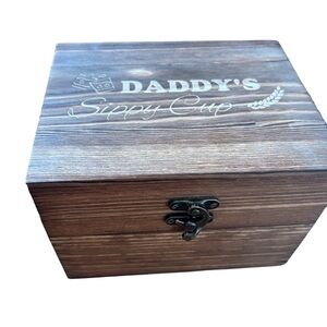 PONPUR Daddy's Sippy Cup Whiskey Glass, slate coaster, cube gift set New